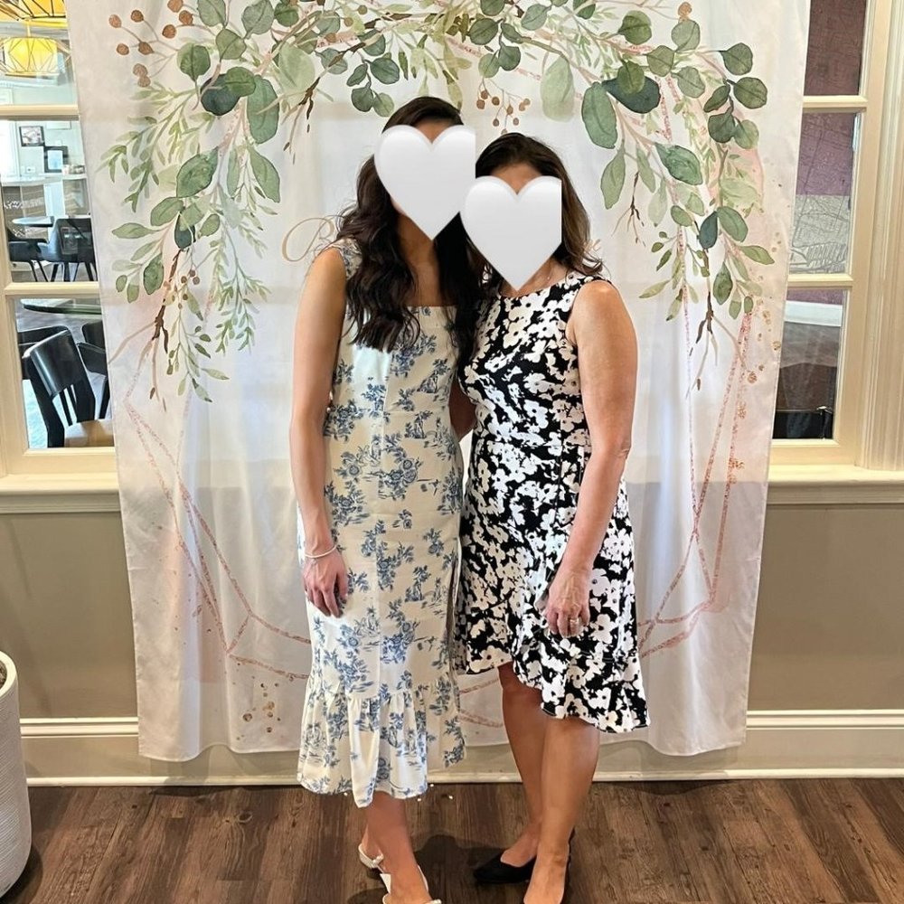 Blue and White Floral Dress